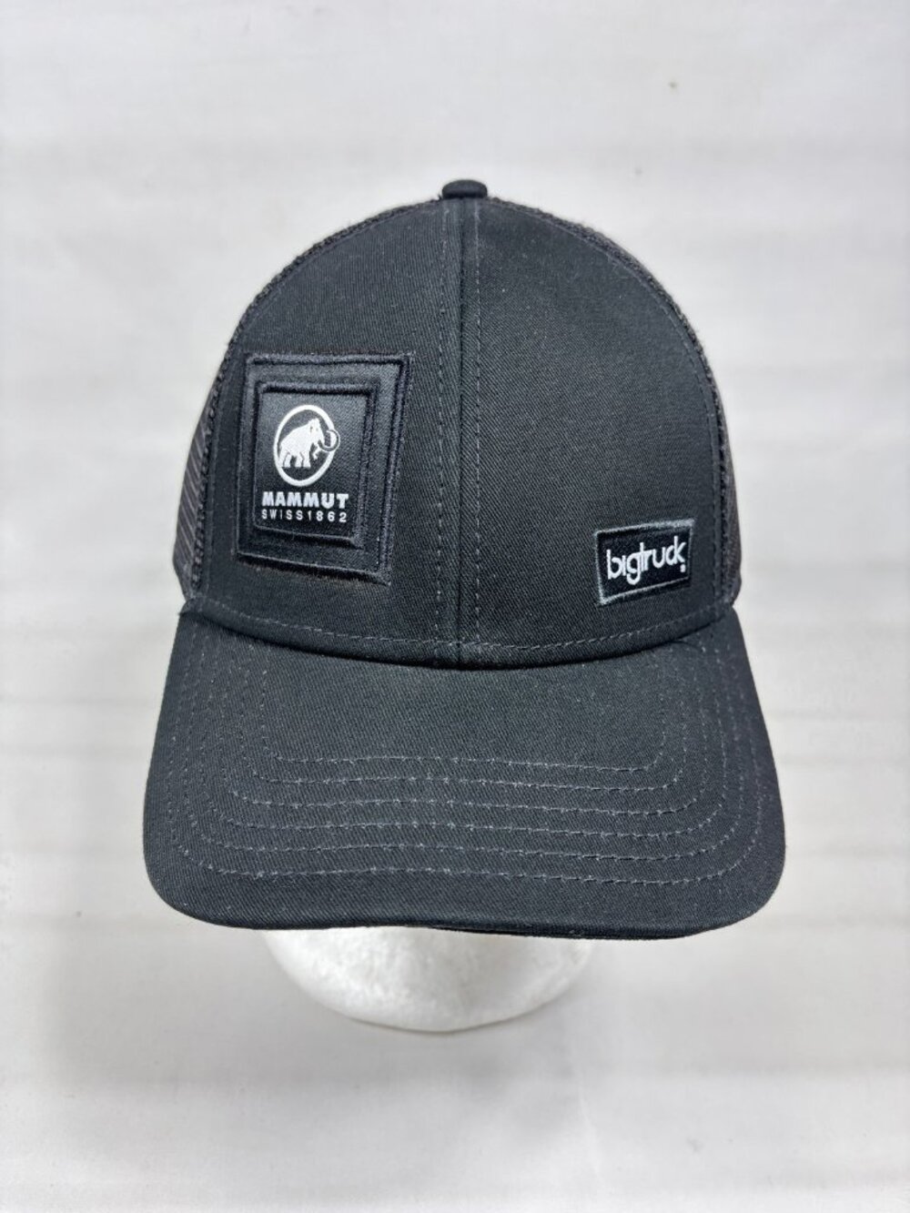 Mammut Swiss 1862 Bigtruck Gorpcore Trucker Hat Black Mesh Snapback Cap NWT